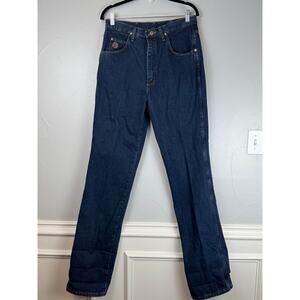 Vintage Wrangler Twenty X Jeans 34x38 Dark Wash Made USA Fabric Western Rodeo